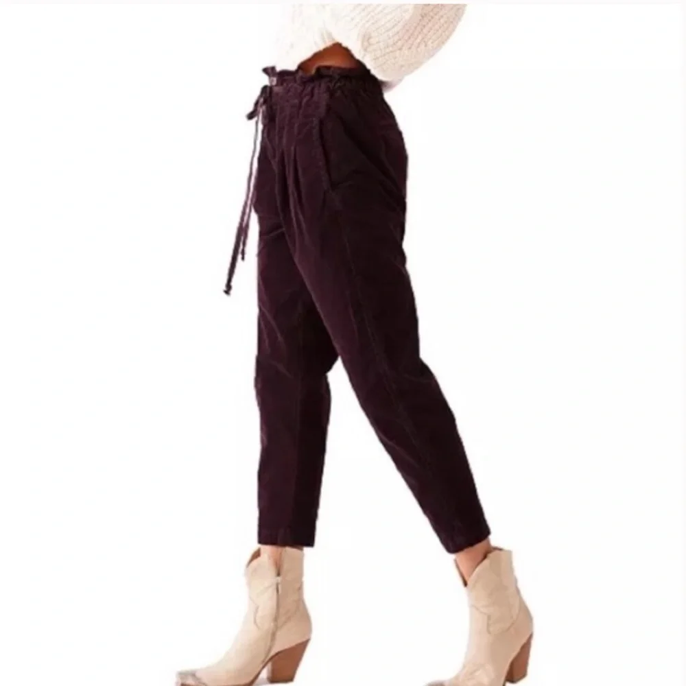 Free People Purple Ankle Cropped Pants - Picture 2 of 10